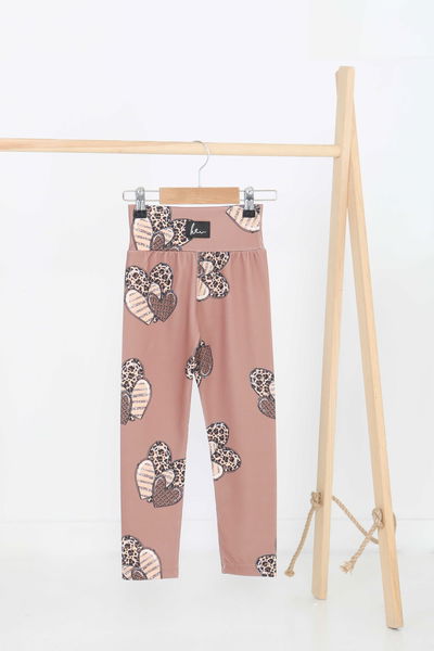 Kız Çocuk Taba Baskılı Armalı Tayt - 27207 