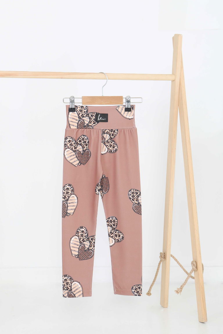 Kız Çocuk Taba Baskılı Armalı Tayt - 27207