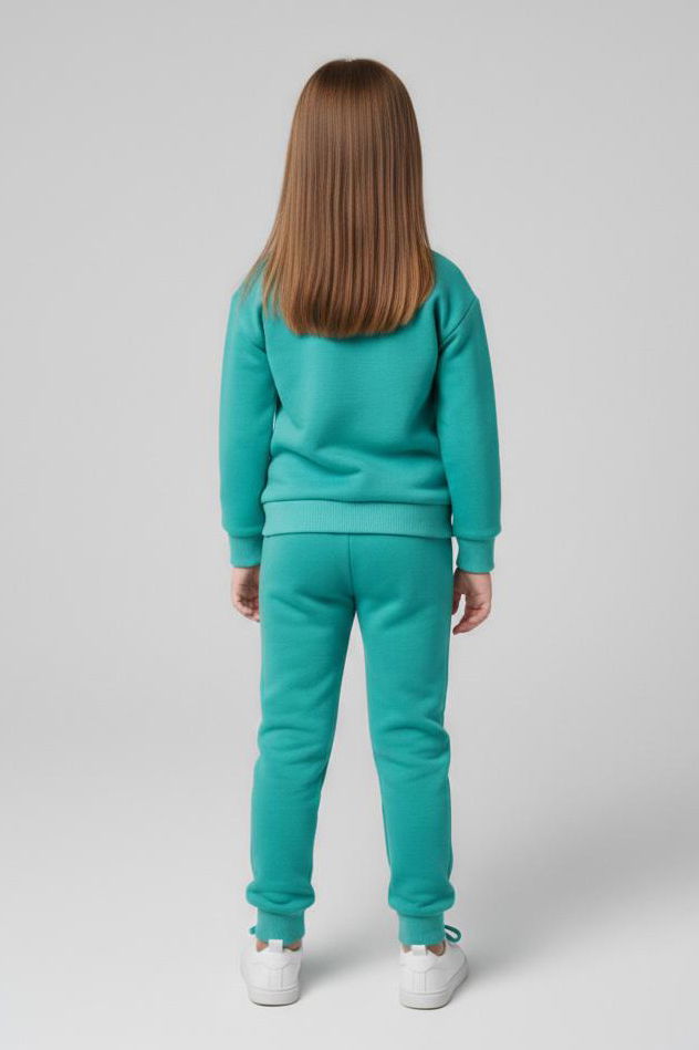 Kız Çocuk Turkuaz Baskılı Pijama Takımı - 28177-TURKUAZ - TOFİSA