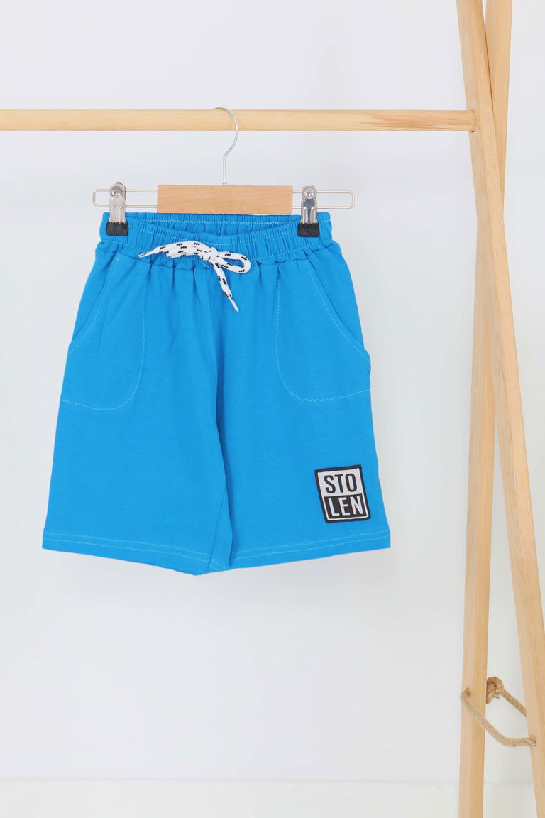 Kız Çocuk Turkuaz Baskılı Şort - 27335 - TOFİSA