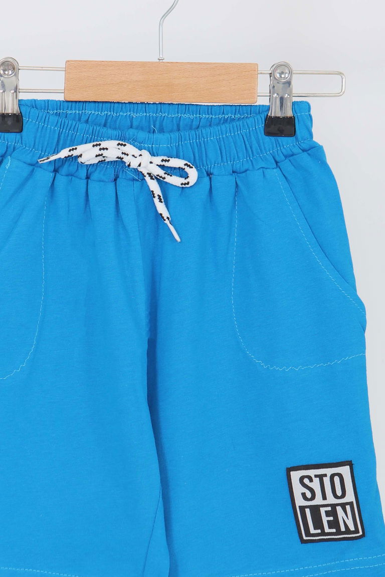 Kız Çocuk Turkuaz Baskılı Şort - 27335 - TOFİSA