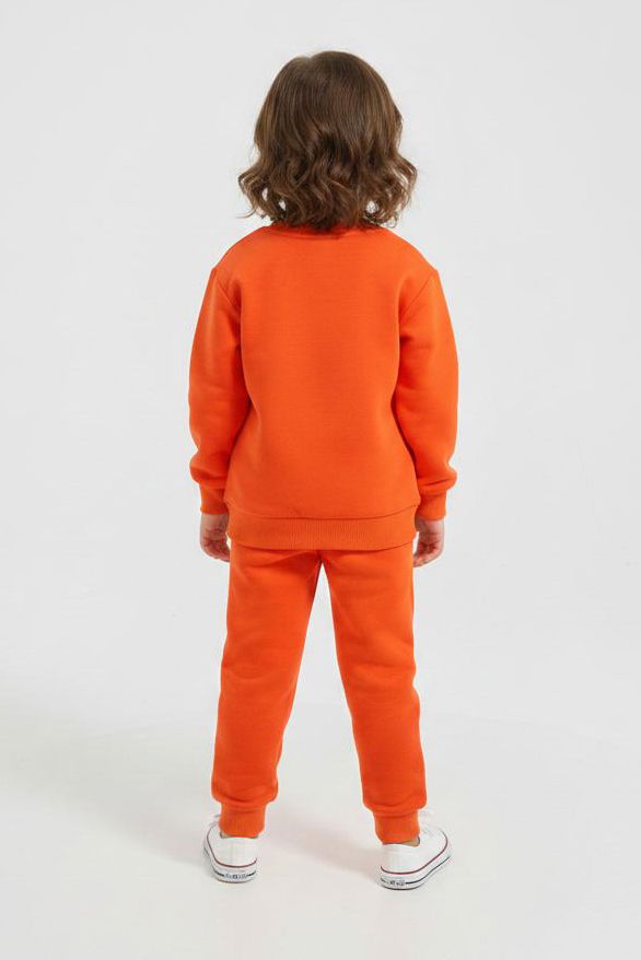 Kız Çocuk Turuncu Baskılı Pijama Takımı - 28177-TURUNCU - 2