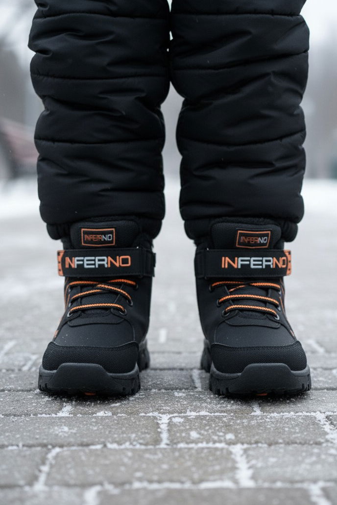 Erkek Çocuk Turuncu İçi Peluş Suni Deri Bot - 28030-TURUNCU - TOFİSA