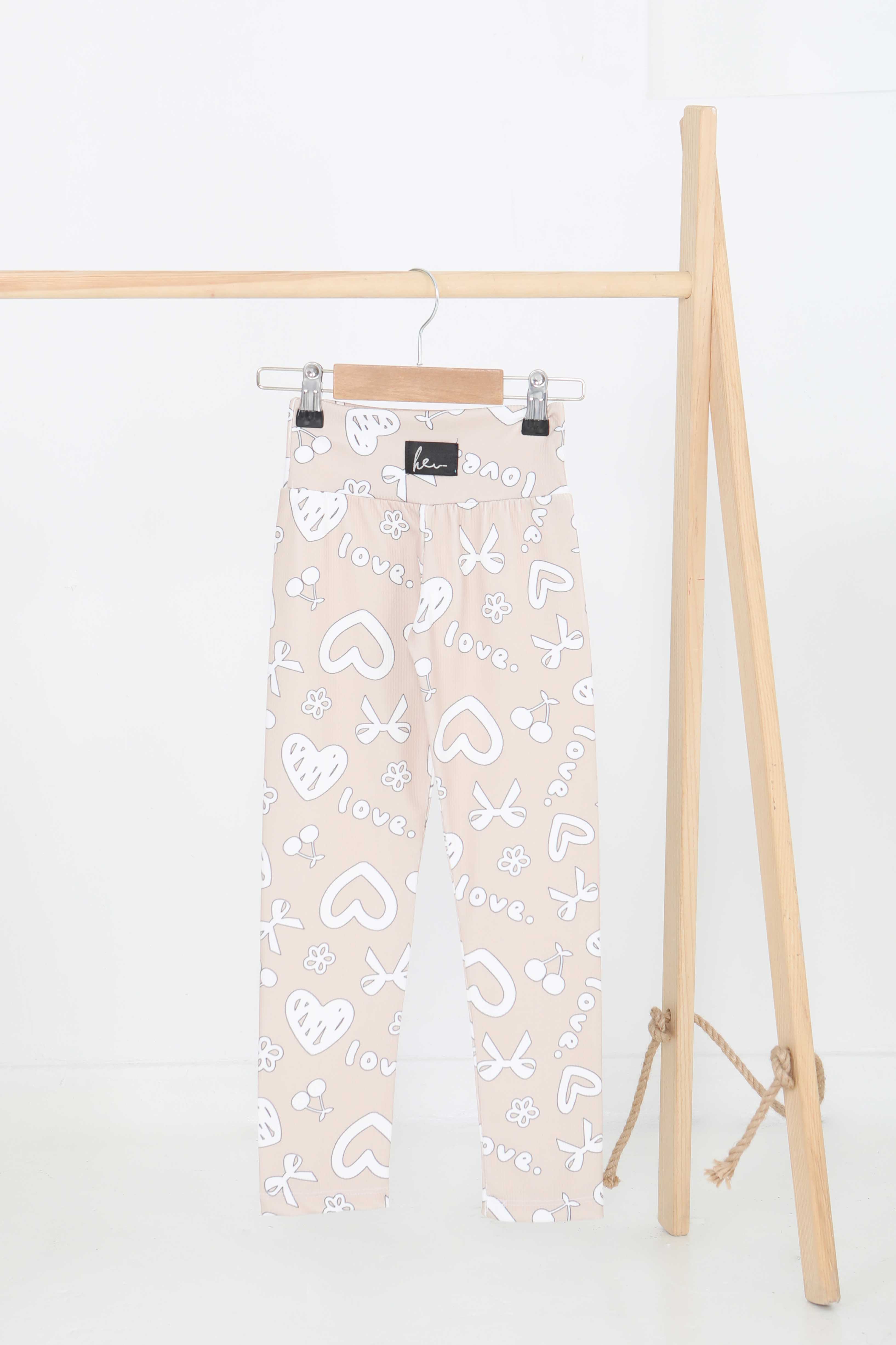 Kız Çocuk Vizon Baskılı Armalı Tayt - 27202 - 1