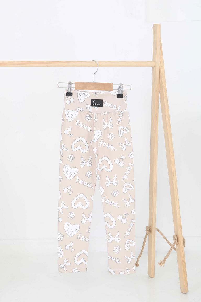 Kız Çocuk Vizon Baskılı Armalı Tayt - 27202