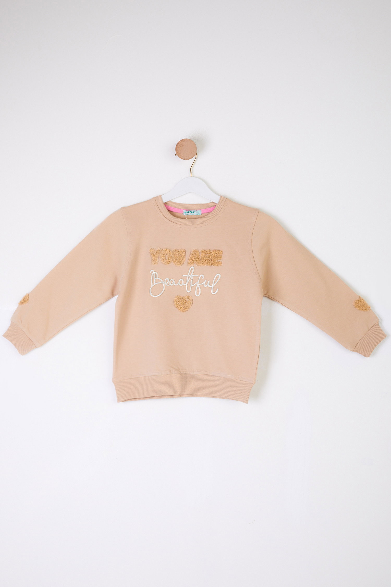 Kız Çocuk Vizon Beautiful Sweatshirt - 26105 - 1