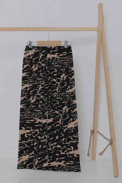 Kız Çocuk Vizon Leopar Desenli Pijama Altı - 27051 