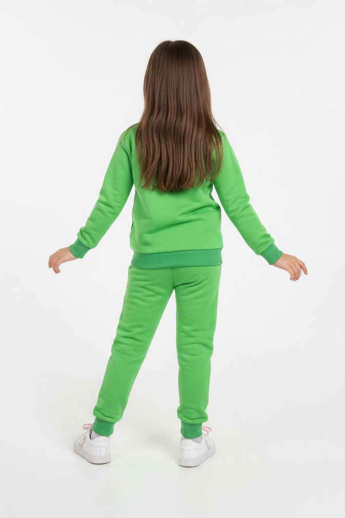 Kız Çocuk Yesil Baskılı Eşofman Takımı - 28176-YESIL - 2