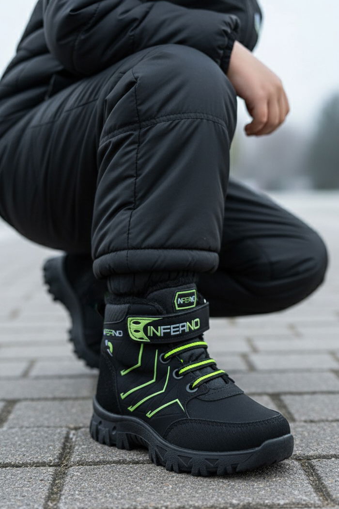 Erkek Çocuk Yesil İçi Peluş Suni Deri Bot - 28030-YESIL - TOFİSA