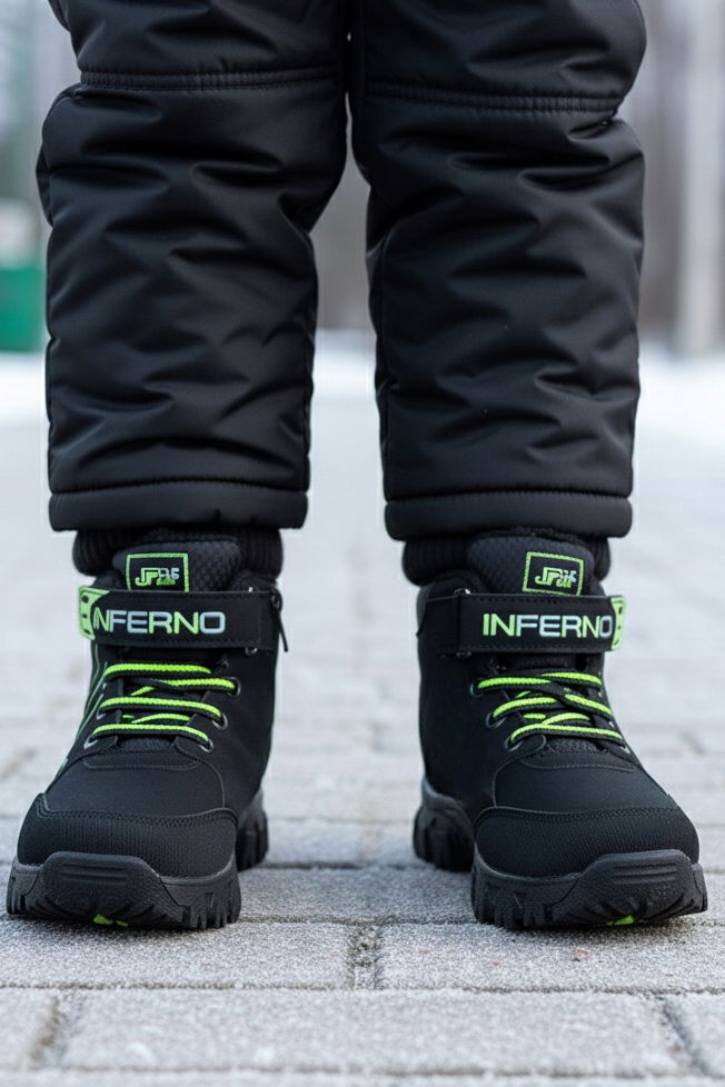 Erkek Çocuk Yesil İçi Peluş Suni Deri Bot - 28030-YESIL - 2