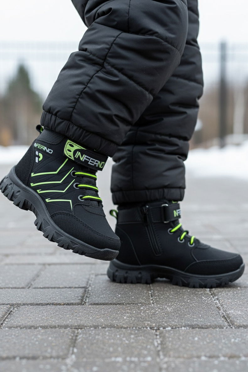 Erkek Çocuk Yesil İçi Peluş Suni Deri Bot - 28030-YESIL - 3