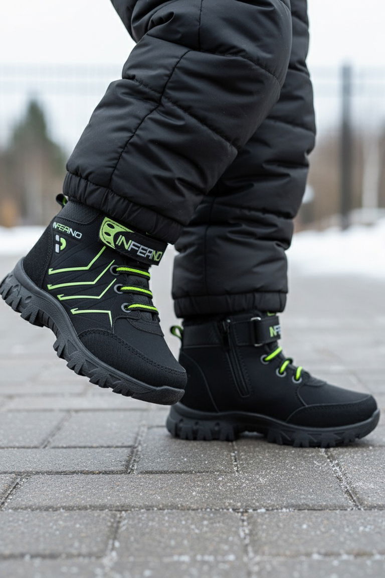 Erkek Çocuk Yesil İçi Peluş Suni Deri Bot - 28030-YESIL - TOFİSA