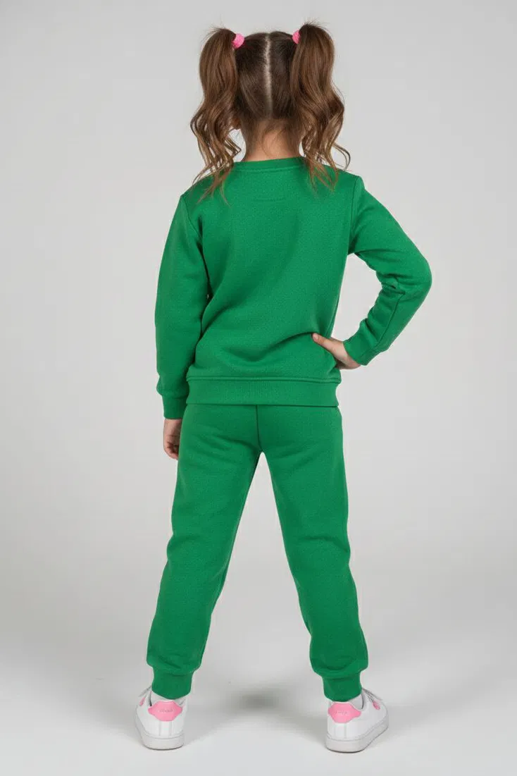 Kız Çocuk Yesil Nakışlı İki İplik Takım - 28148-YESIL - 2