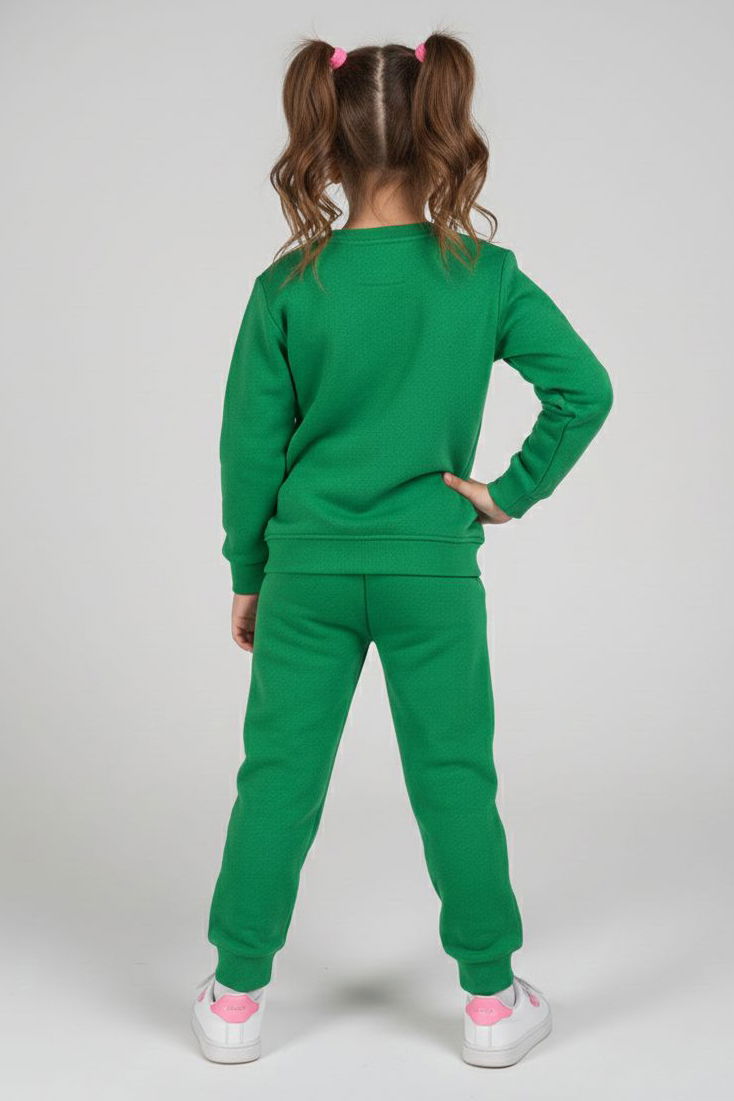 Kız Çocuk Yesil Nakışlı İki İplik Takım - 28148-YESIL - TOFİSA