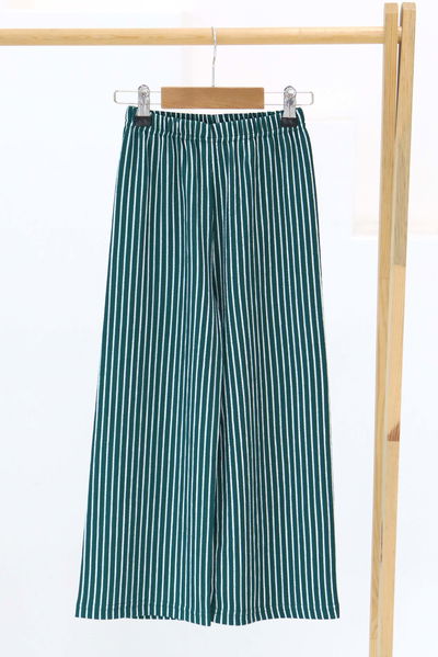 Kız Çocuk Zumrut Çizgili Pantolon - 27306 