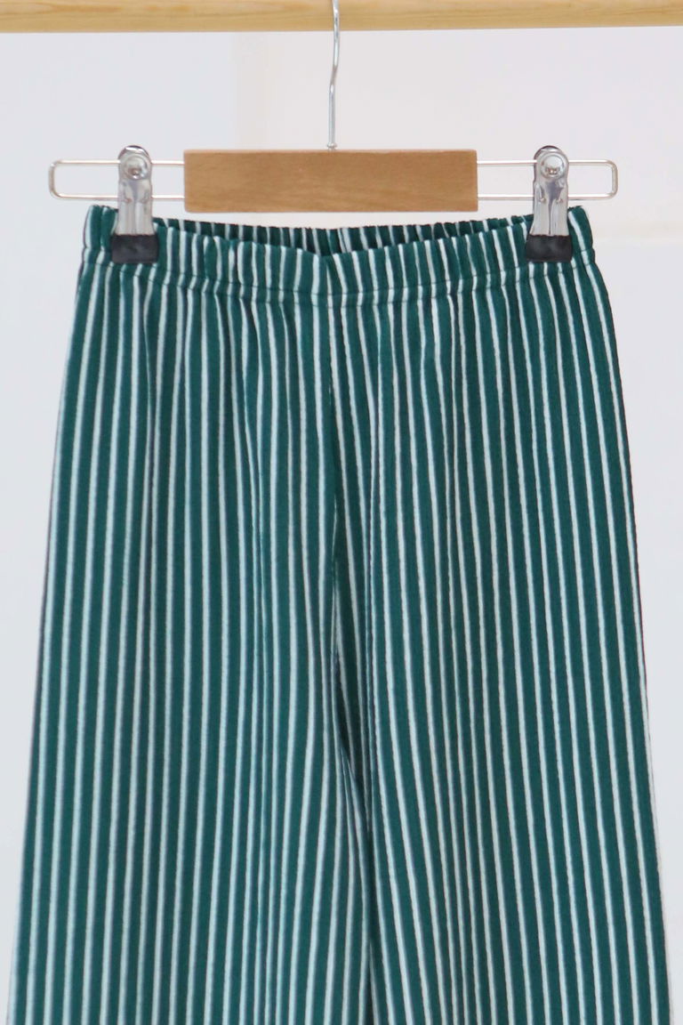 Kız Çocuk Zumrut Çizgili Pantolon - 27306 - TOFİSA