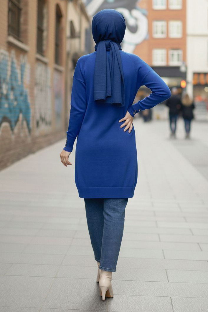 Kol Düğmeli Tiiko Tunik - 28081-SAKS - 3