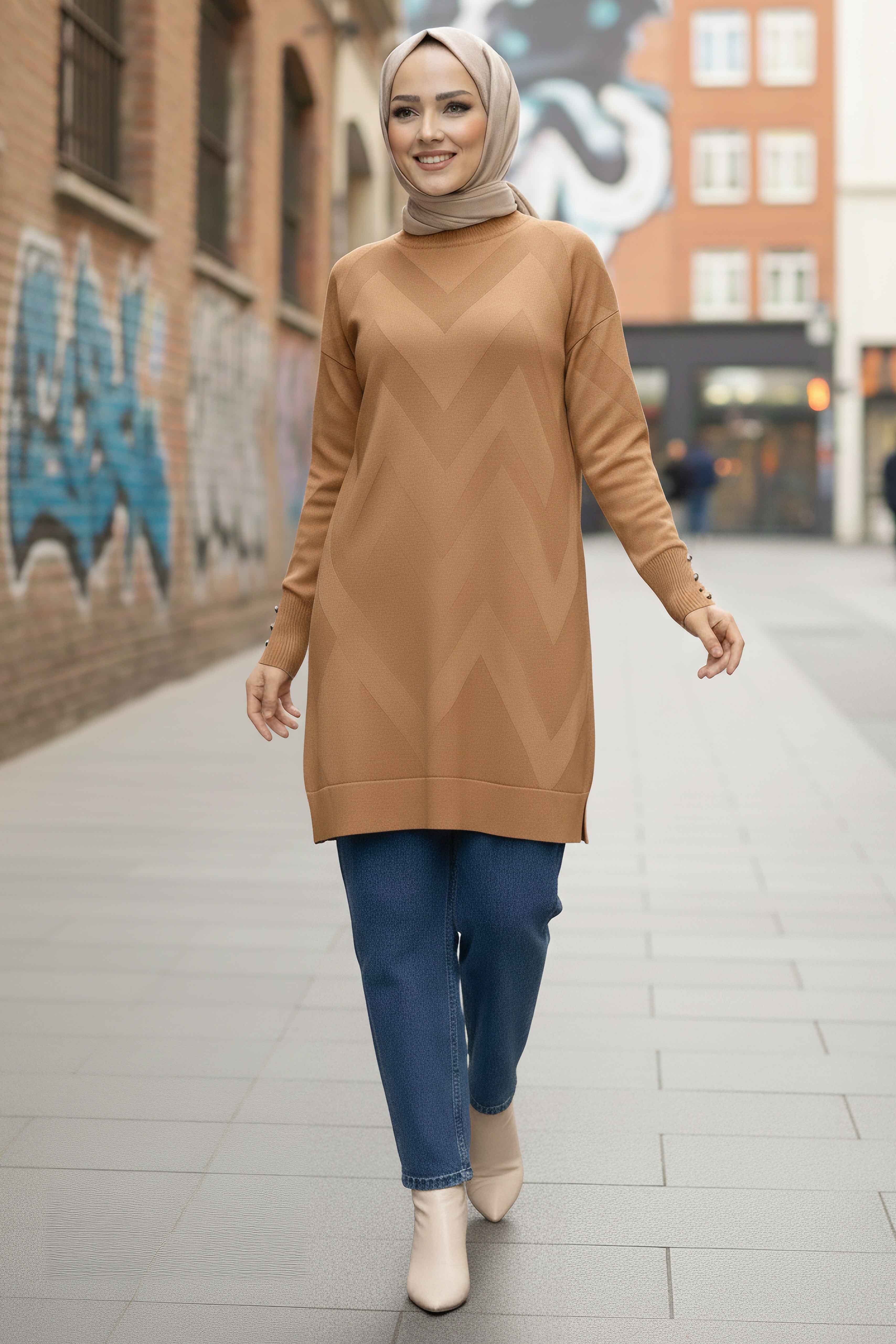 Kol Düğmeli Tiiko Tunik - 28081-VIZON - 1