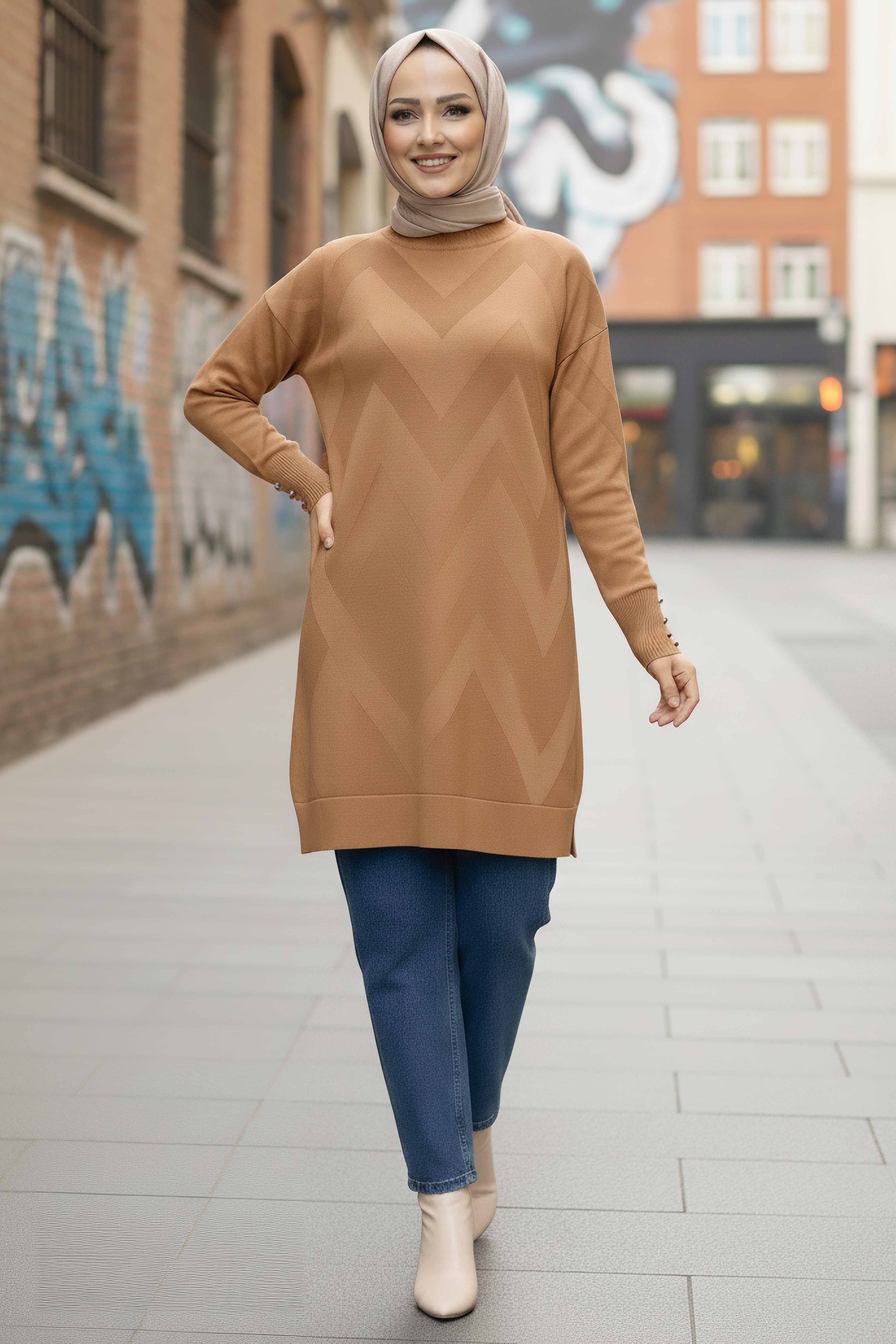 Kol Düğmeli Tiiko Tunik - 28081-VIZON - 2