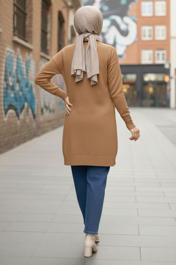 Kol Düğmeli Tiiko Tunik - 28081-VIZON - TOFİSA