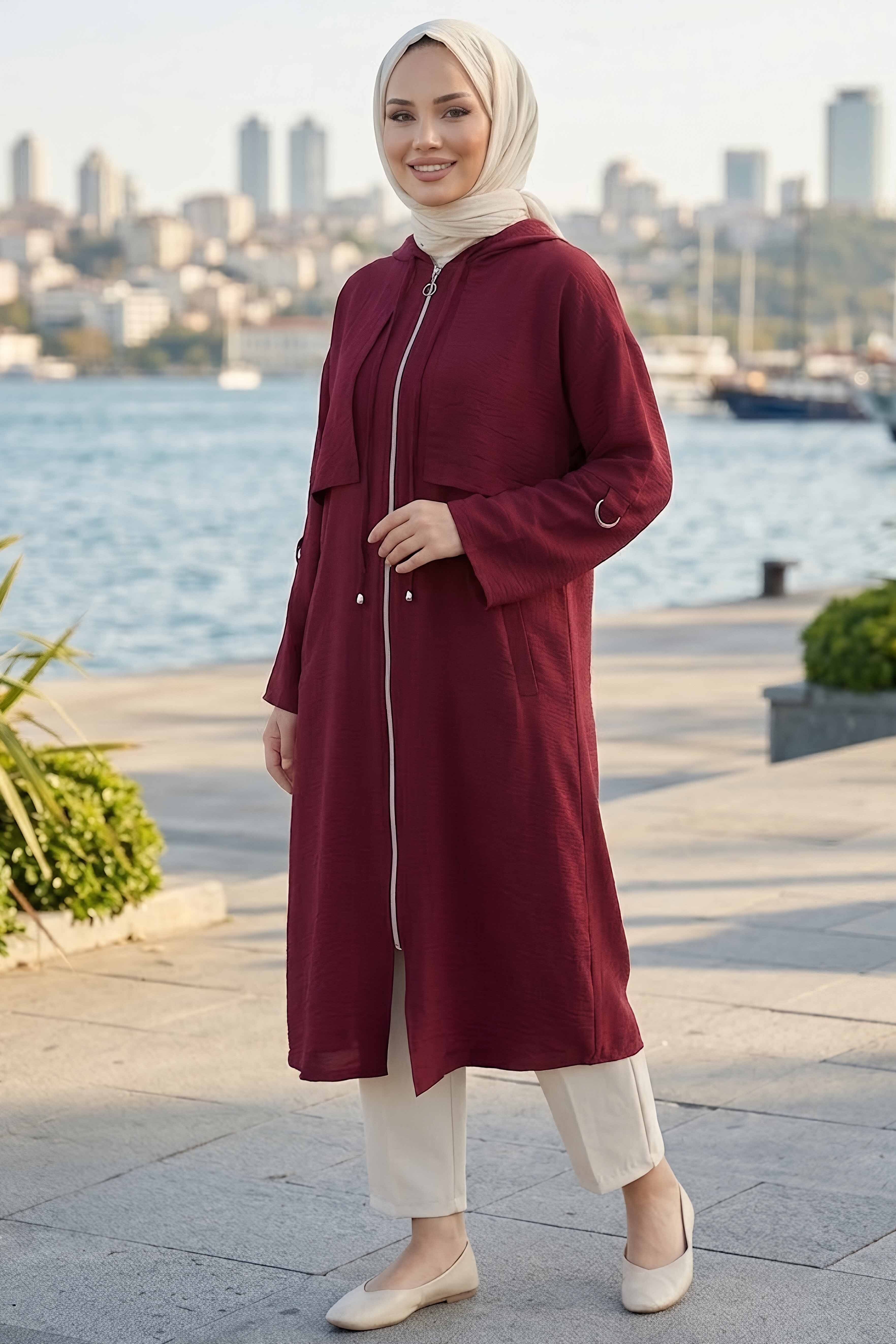 Kol Kemer Detaylı Kap Bordo - 28873-BORDO - 2