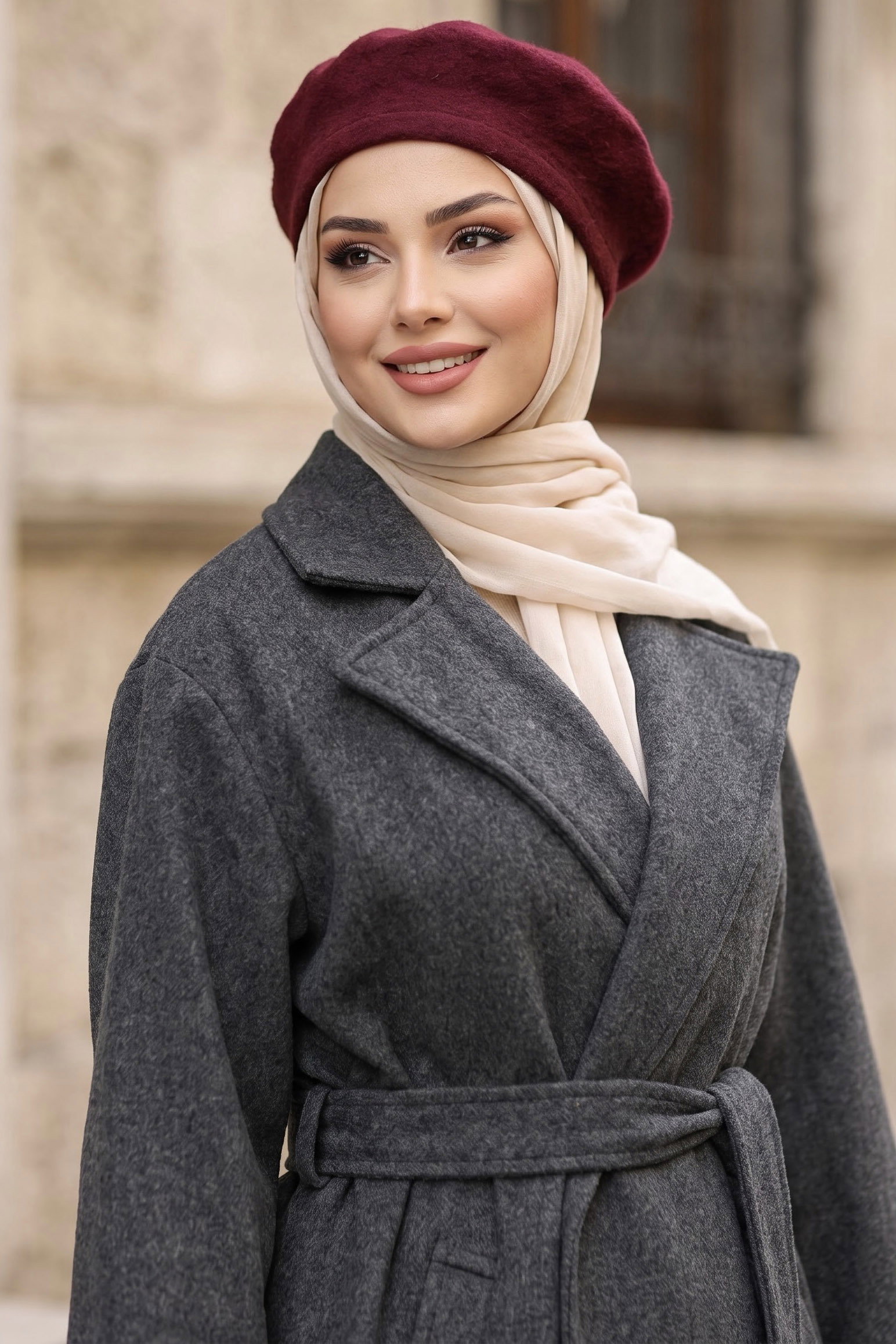 Kolları Apoletli Kaşe Kaban Antrasit - 29164-ANTRASIT - 3