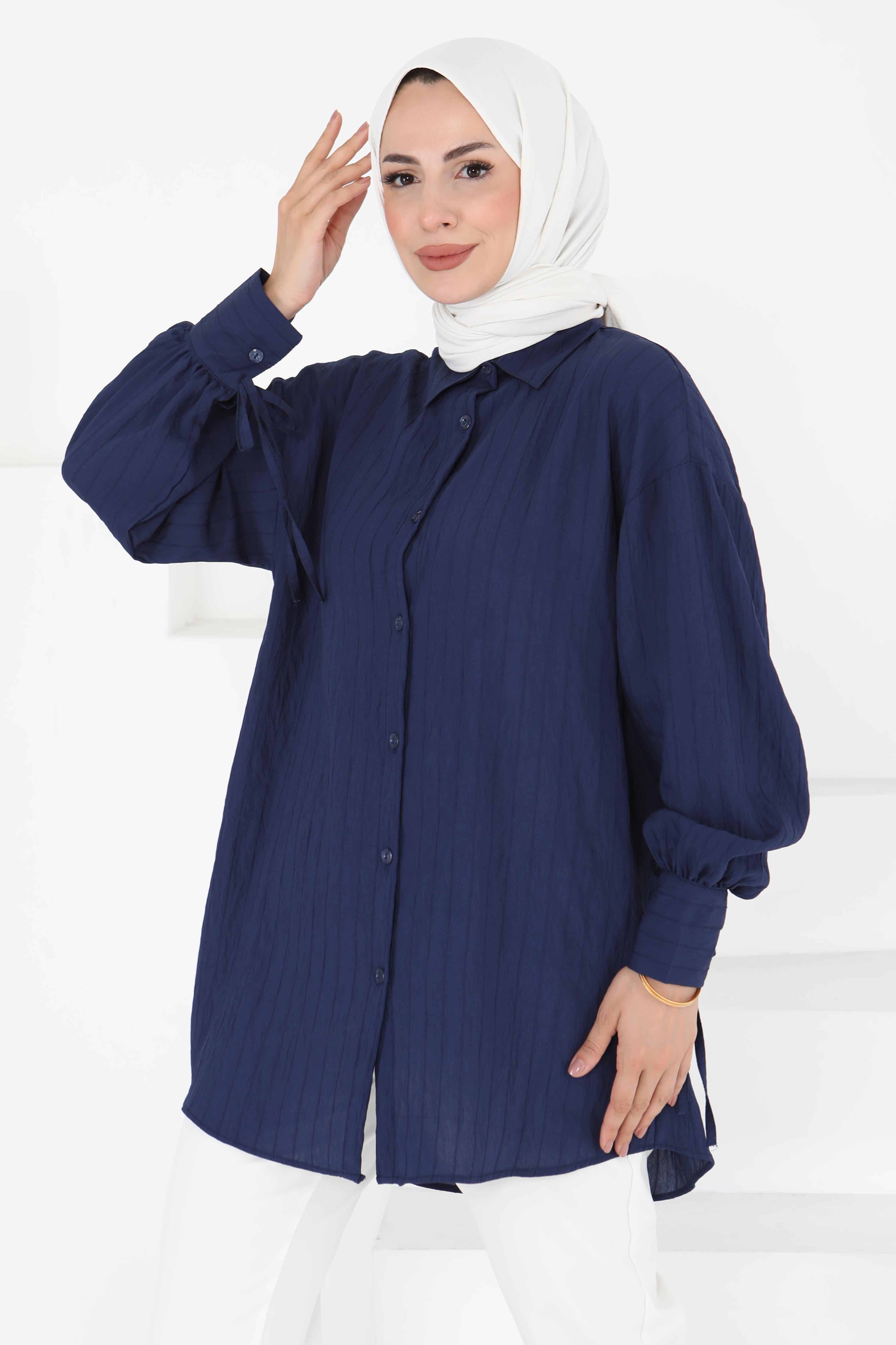 Kolları Bağcık Detaylı Tunik - 27001 - 1