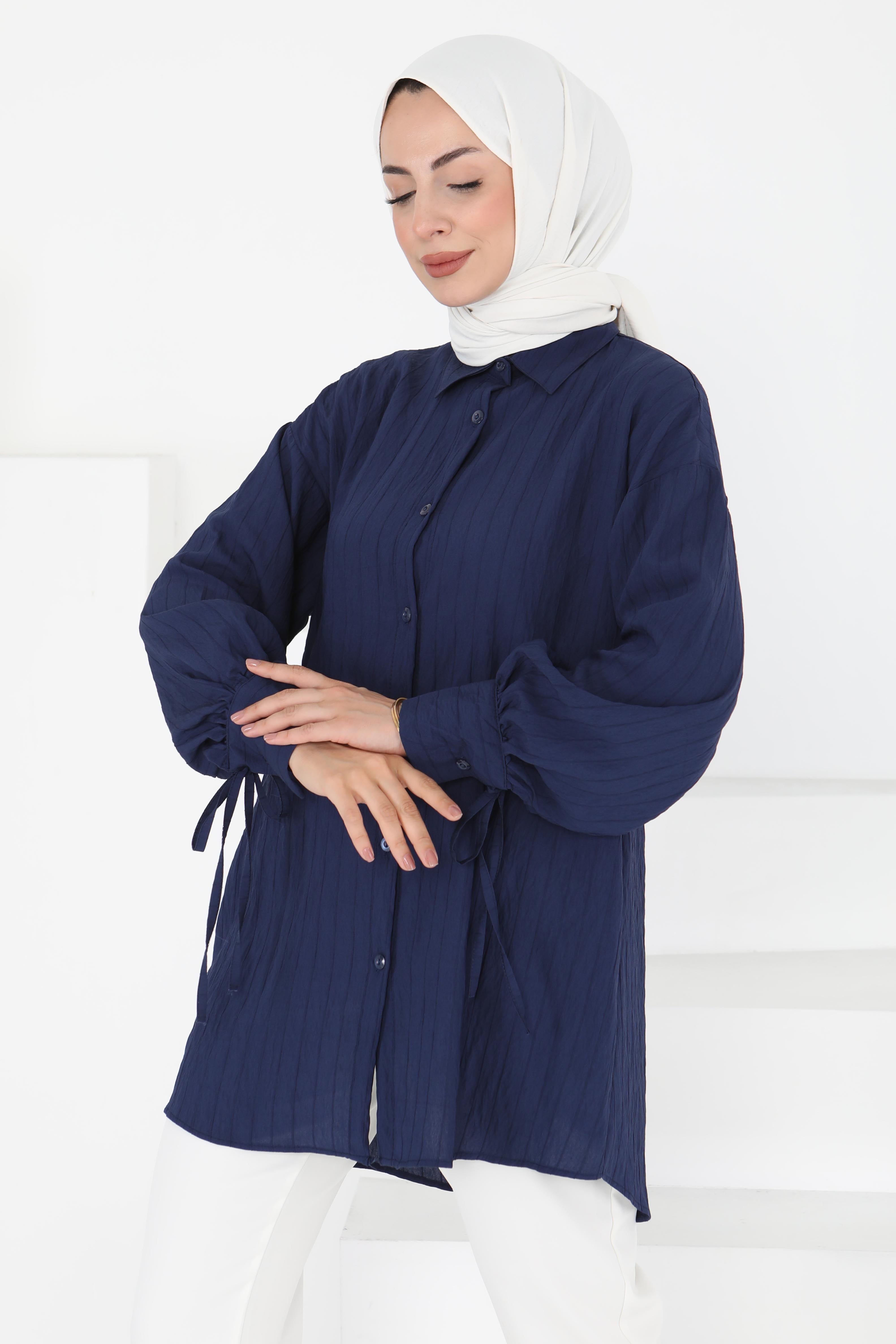 Kolları Bağcık Detaylı Tunik - 27001 - 2
