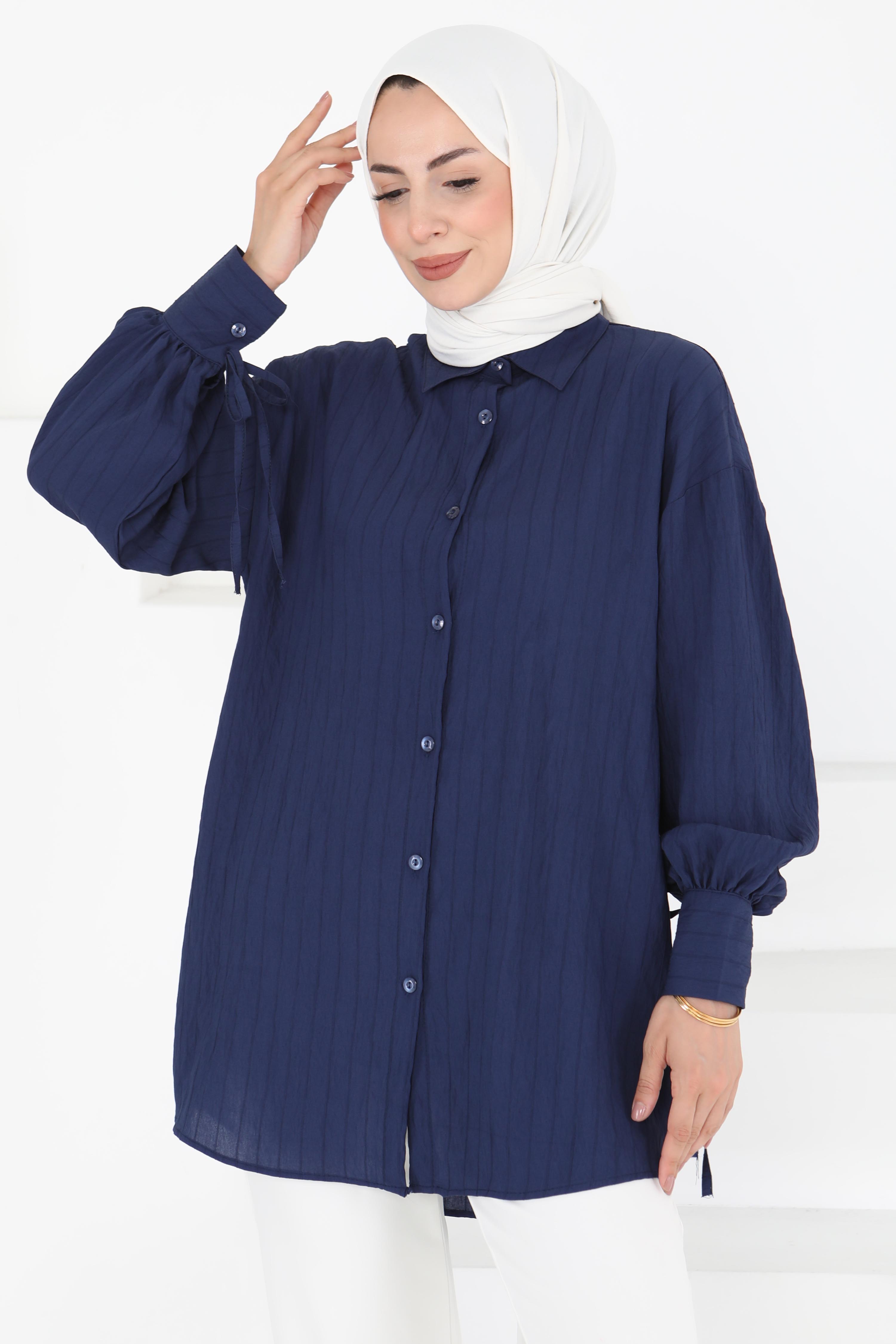 Kolları Bağcık Detaylı Tunik - 27001 - 3