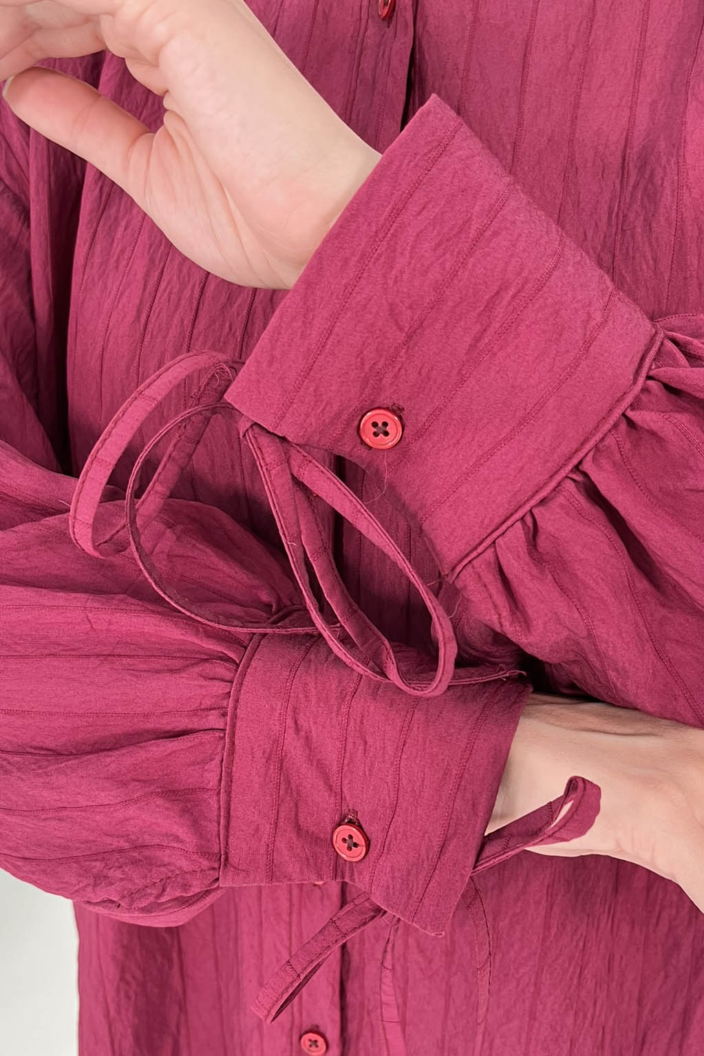 Kolları Bağcık Detaylı Tunik Bordo - 27001 - 6