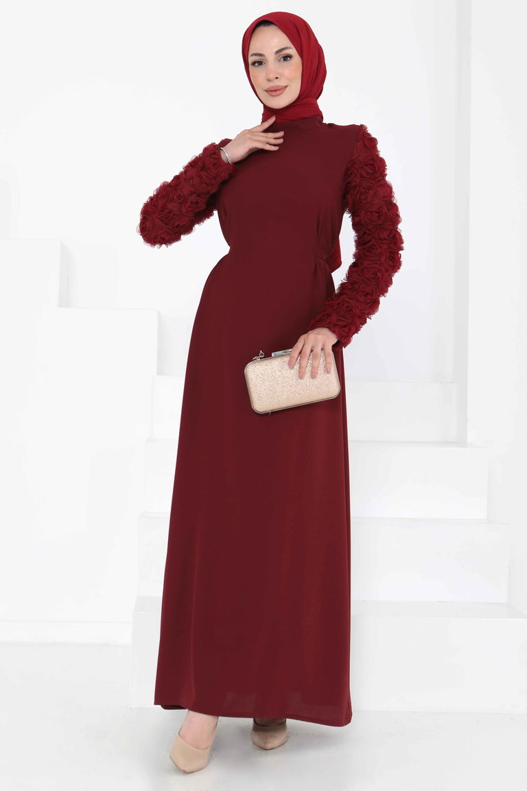 Kolu Güllü Elbise - 27185 - TOFİSA