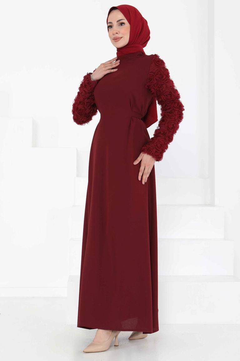 Kolu Güllü Elbise - 27185 - TOFİSA
