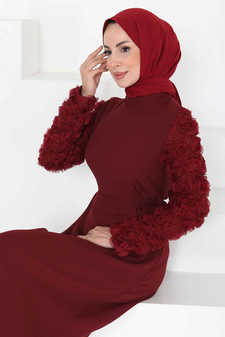 Kolu Güllü Elbise - 27185 - TOFİSA