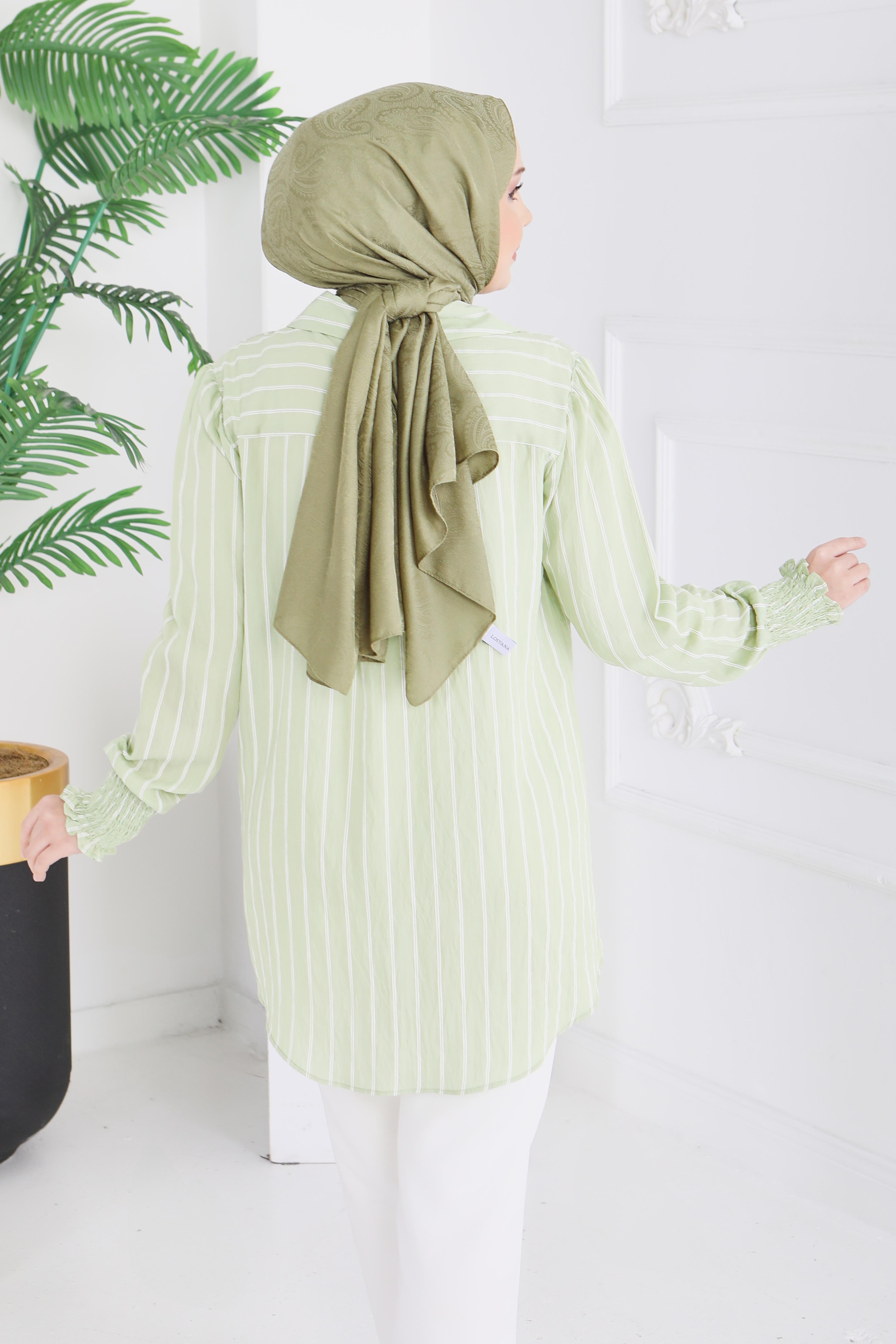 Kolyeli Çizgili Tunik - 28209-CAGLA - 5