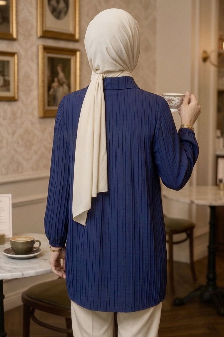 Kolyeli Tunik - 28393-LACIVERT - 3