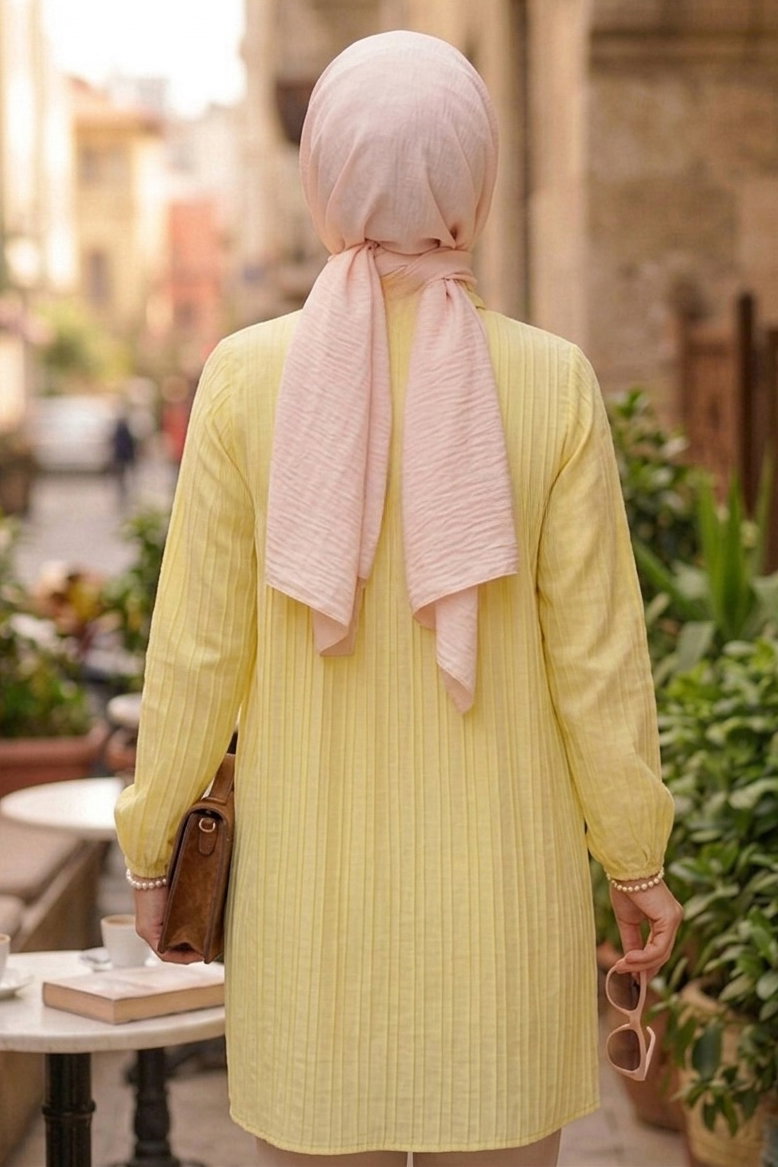 Kolyeli Tunik - 28393-SARI - 3