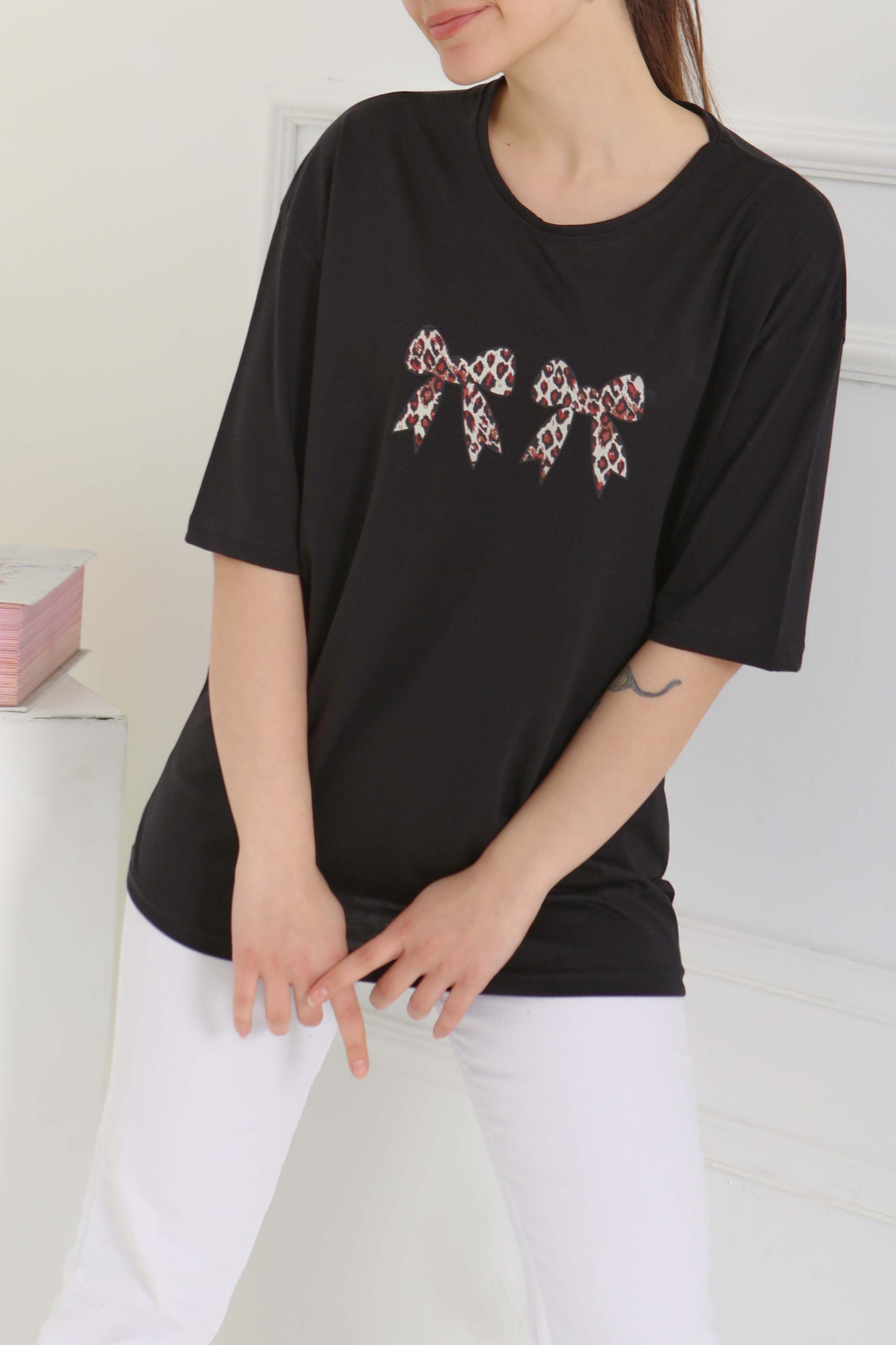 Kurdale Baskılı Kısa Kollu T-Şhirt Siyah - 27120 - 3