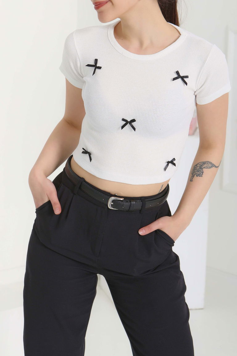 Kurdale Detaylı Bady Beyaz - 27142 - TOFİSA