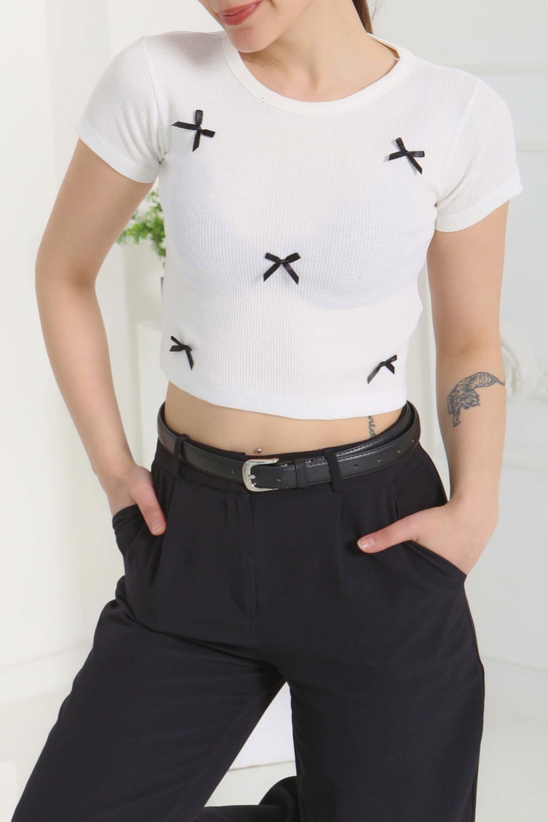 Kurdale Detaylı Bady Beyaz - 27142 - TOFİSA