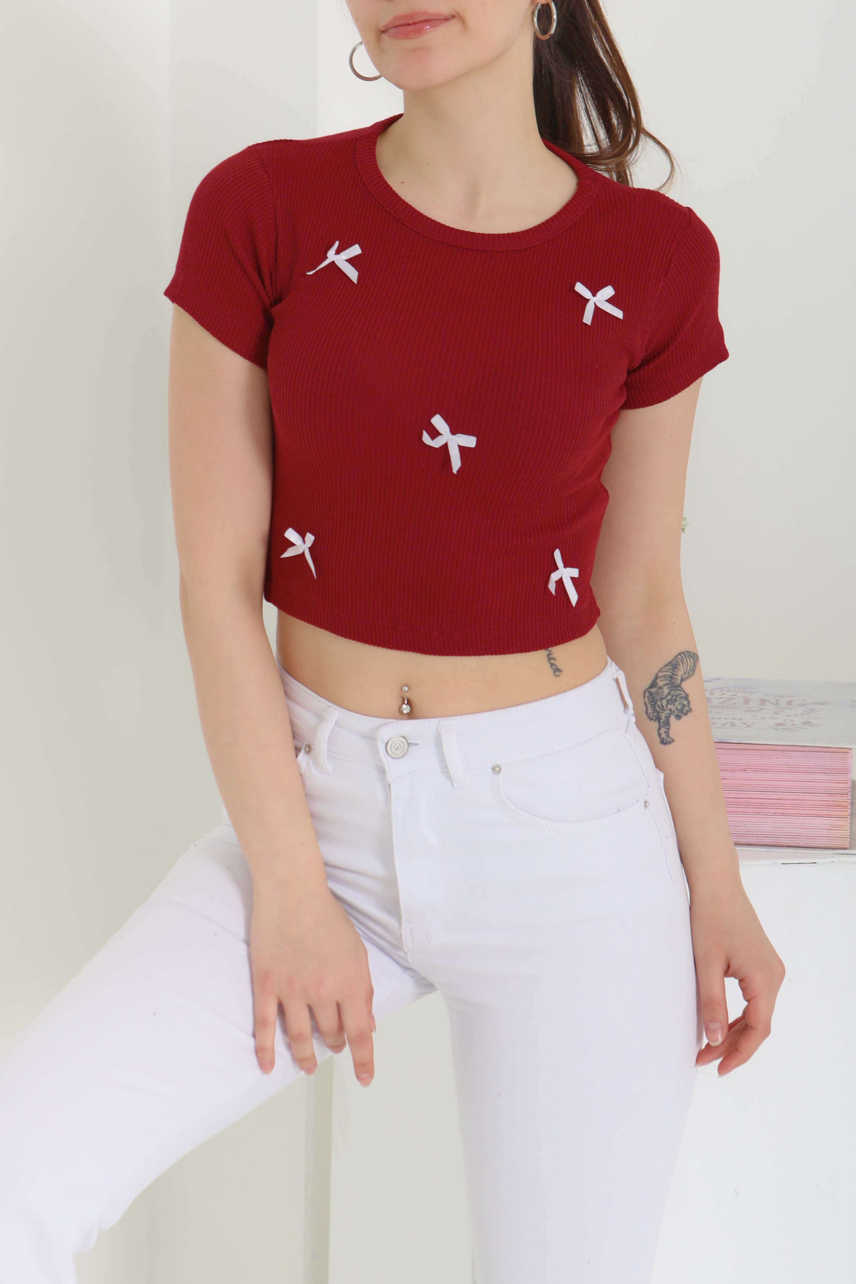 Kurdale Detaylı Bady Bordo - 27142 - 9