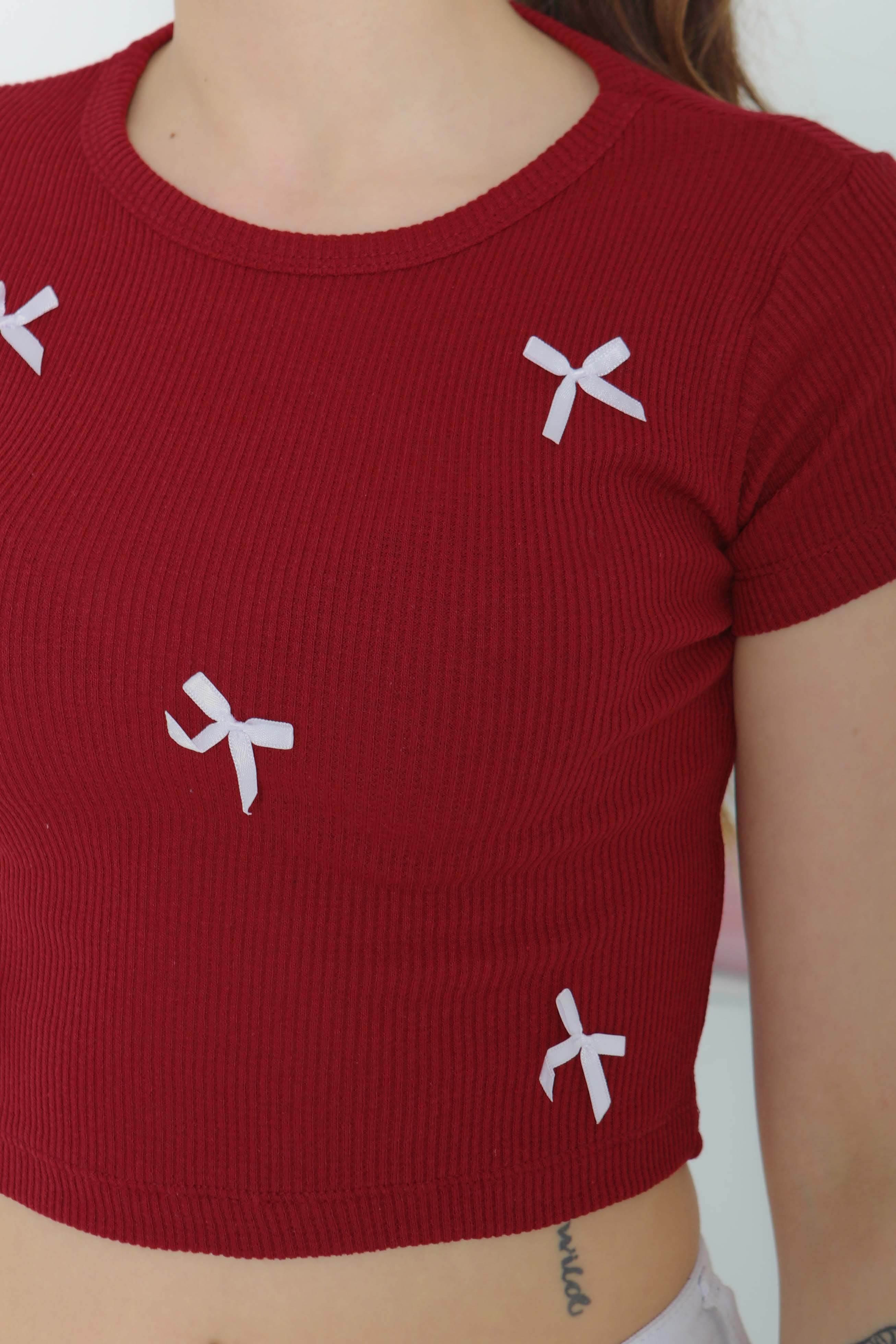 Kurdale Detaylı Bady Bordo - 27142 - 15