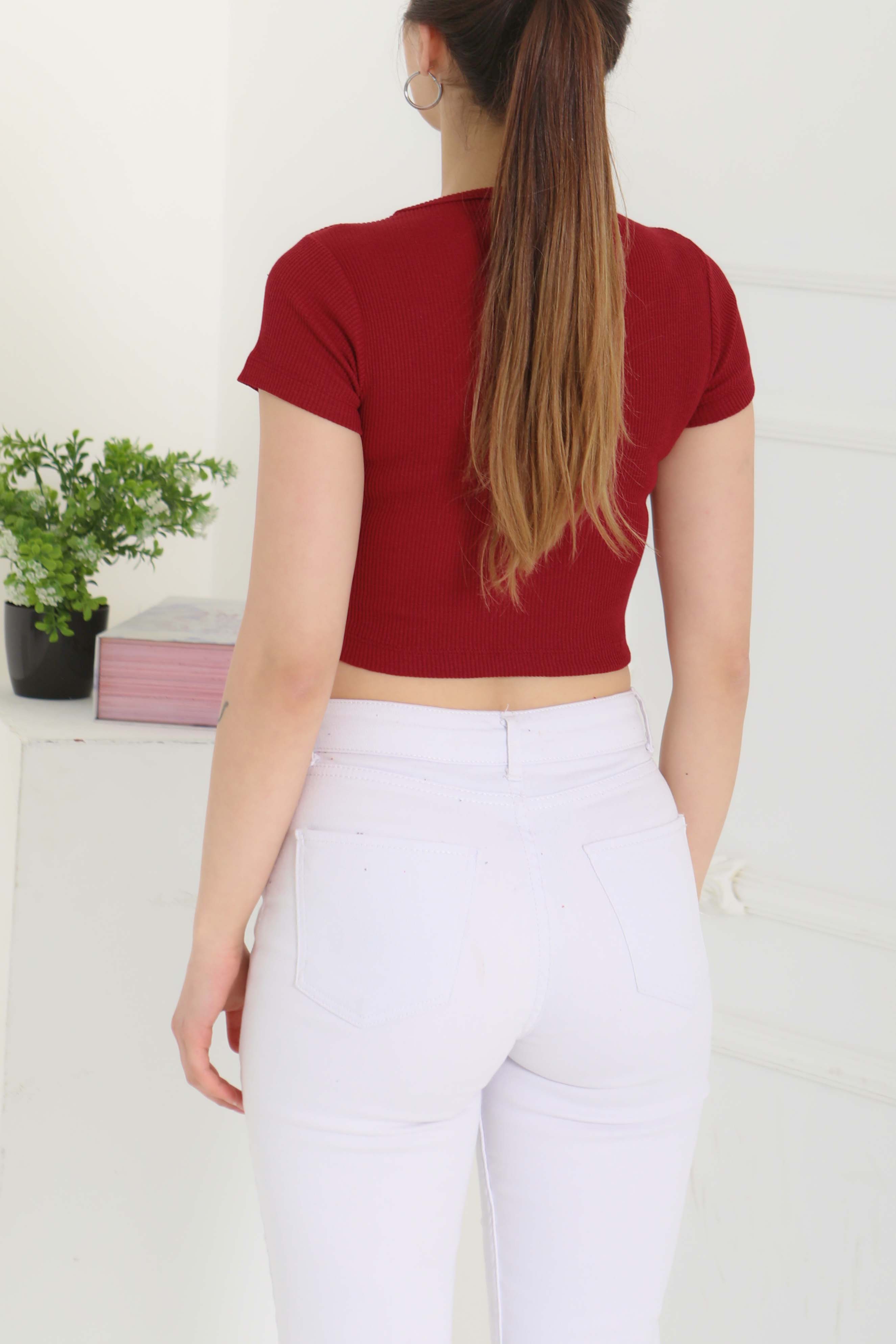 Kurdale Detaylı Bady Bordo - 27142 - 16