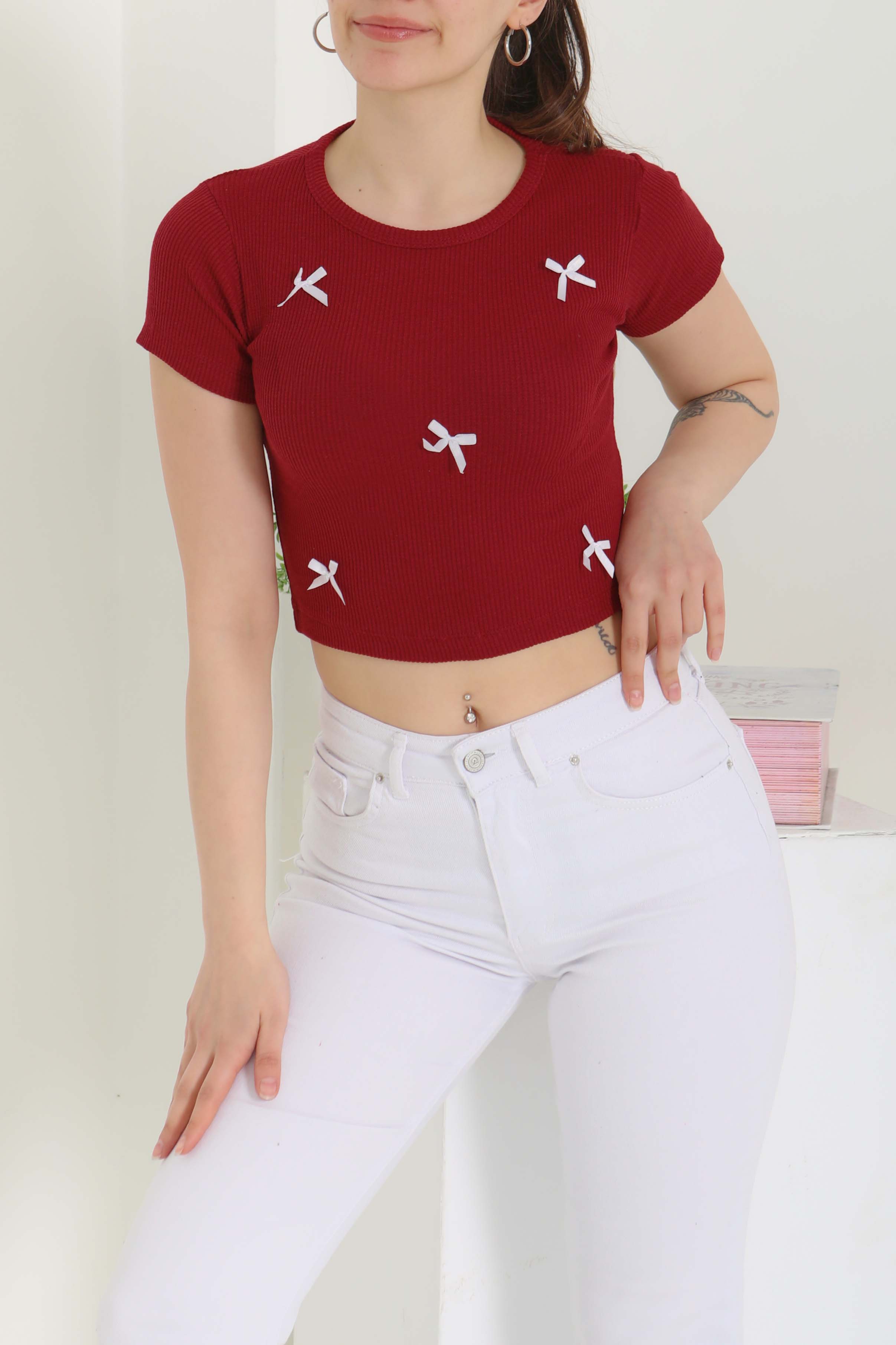 Kurdale Detaylı Bady Bordo - 27142 - 2