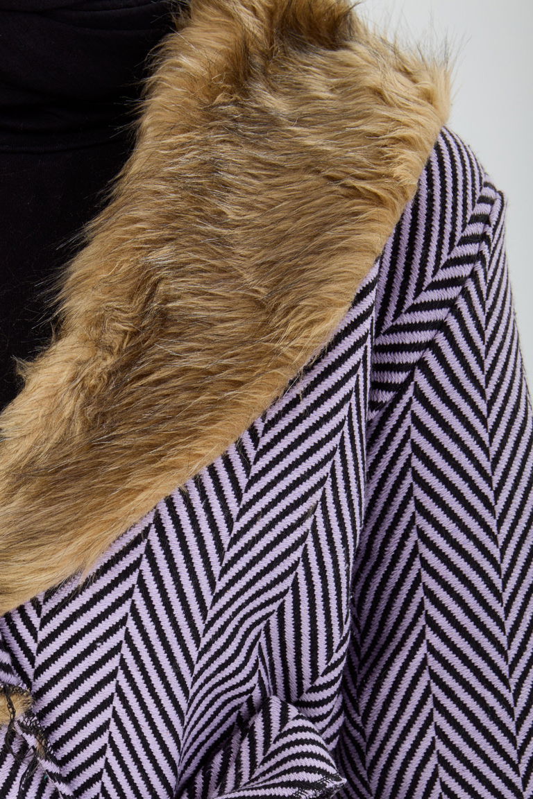 Kürklü Trenç - 27737-LILA - TOFİSA