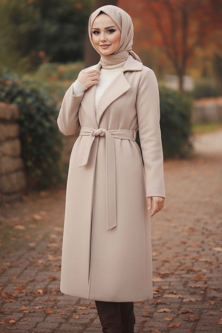 Kuşaklı Kaşe Kaban - 28009-BEJ - TOFİSA