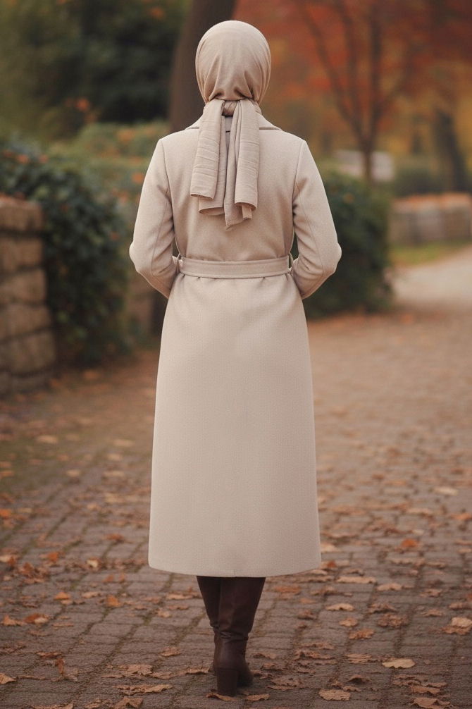 Kuşaklı Kaşe Kaban - 28009-BEJ - TOFİSA