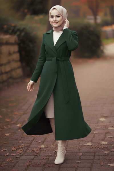 Kuşaklı Kaşe Kaban - 28009-ZUMRUT 