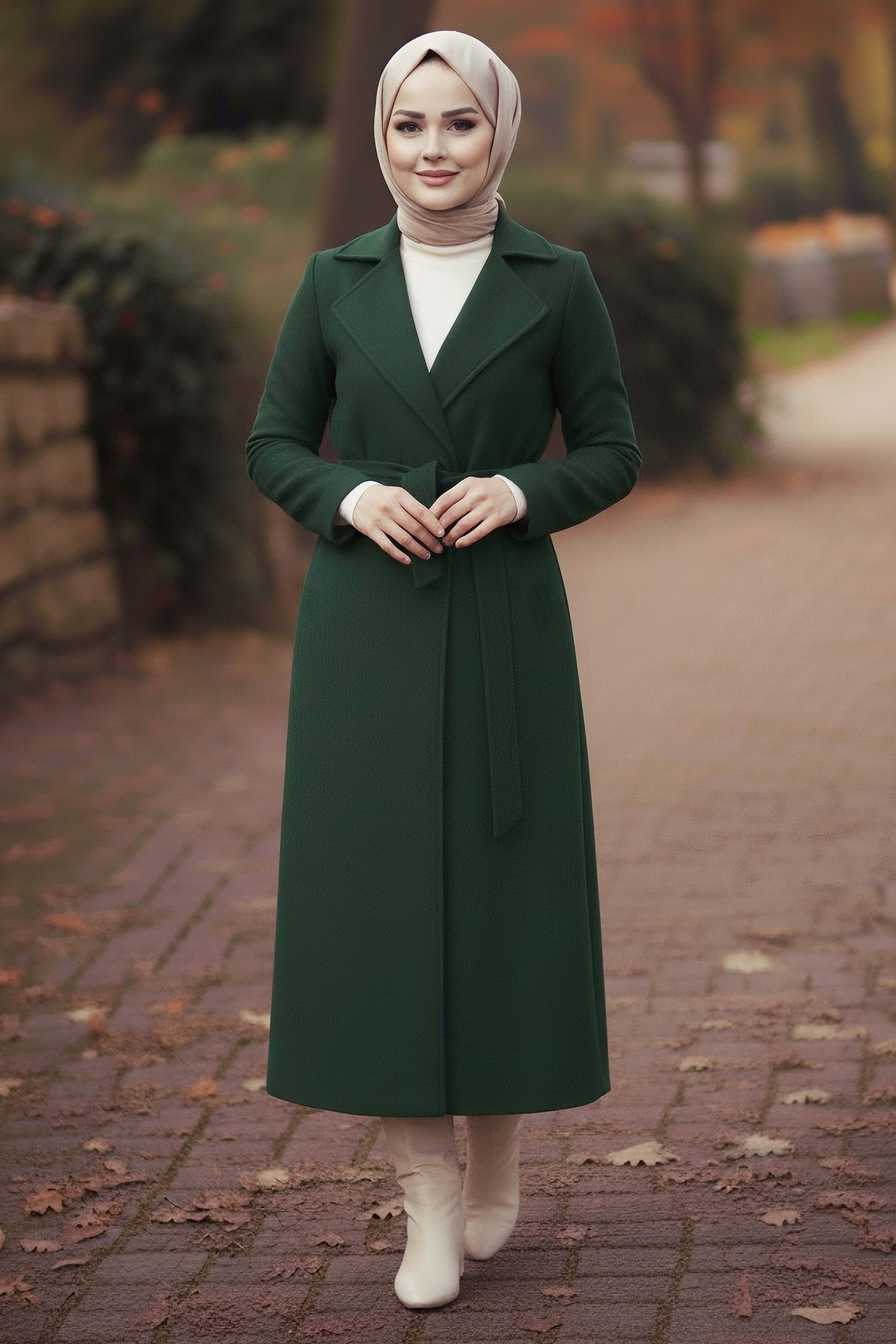 Kuşaklı Kaşe Kaban - 28009-ZUMRUT - 2