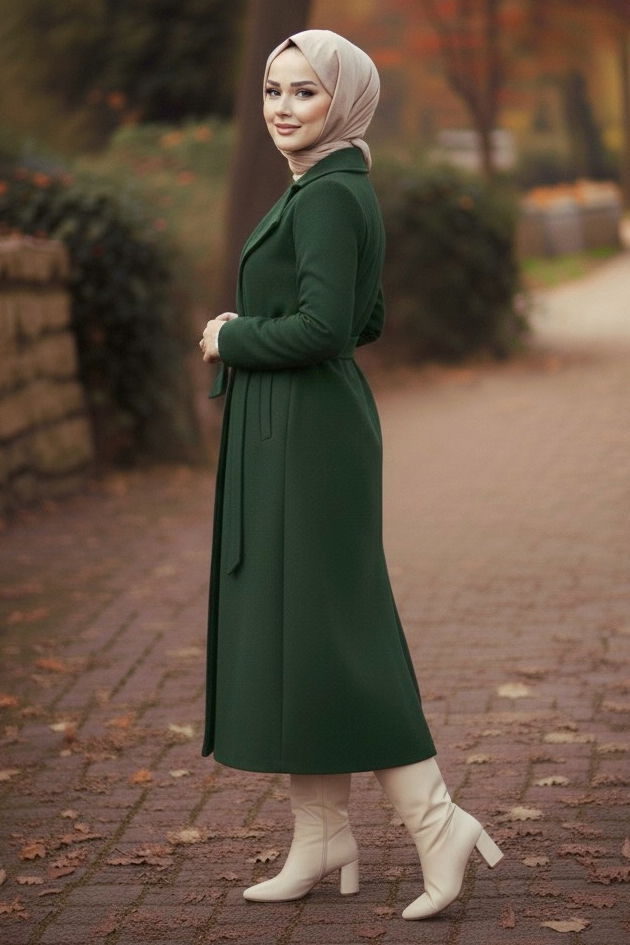 Kuşaklı Kaşe Kaban - 28009-ZUMRUT - TOFİSA