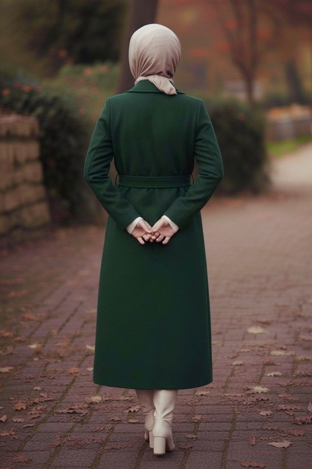 Kuşaklı Kaşe Kaban - 28009-ZUMRUT - 4